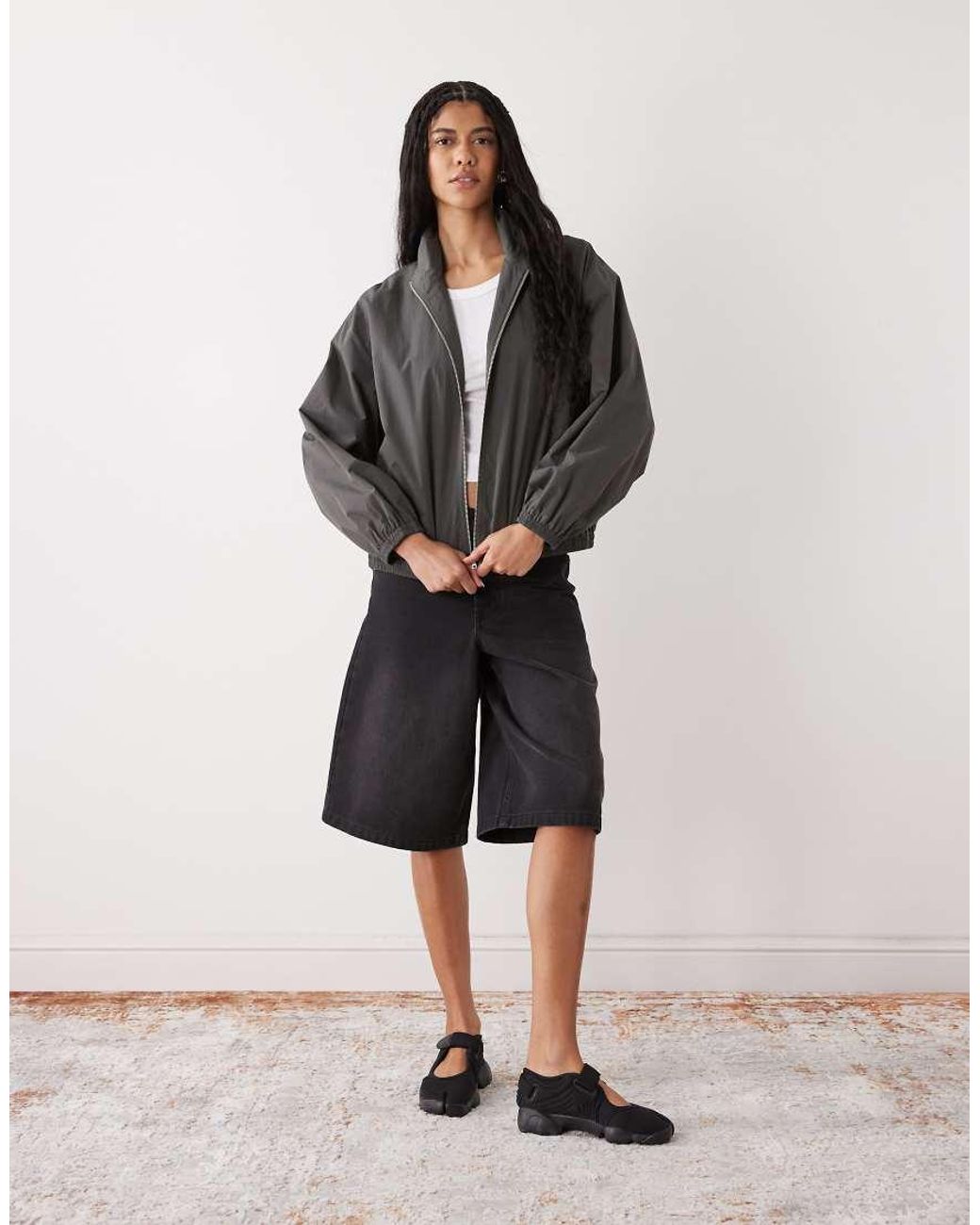 Weekday Jacket Weekday Track Jacket With Funnel Collar in Grey | Lyst UK