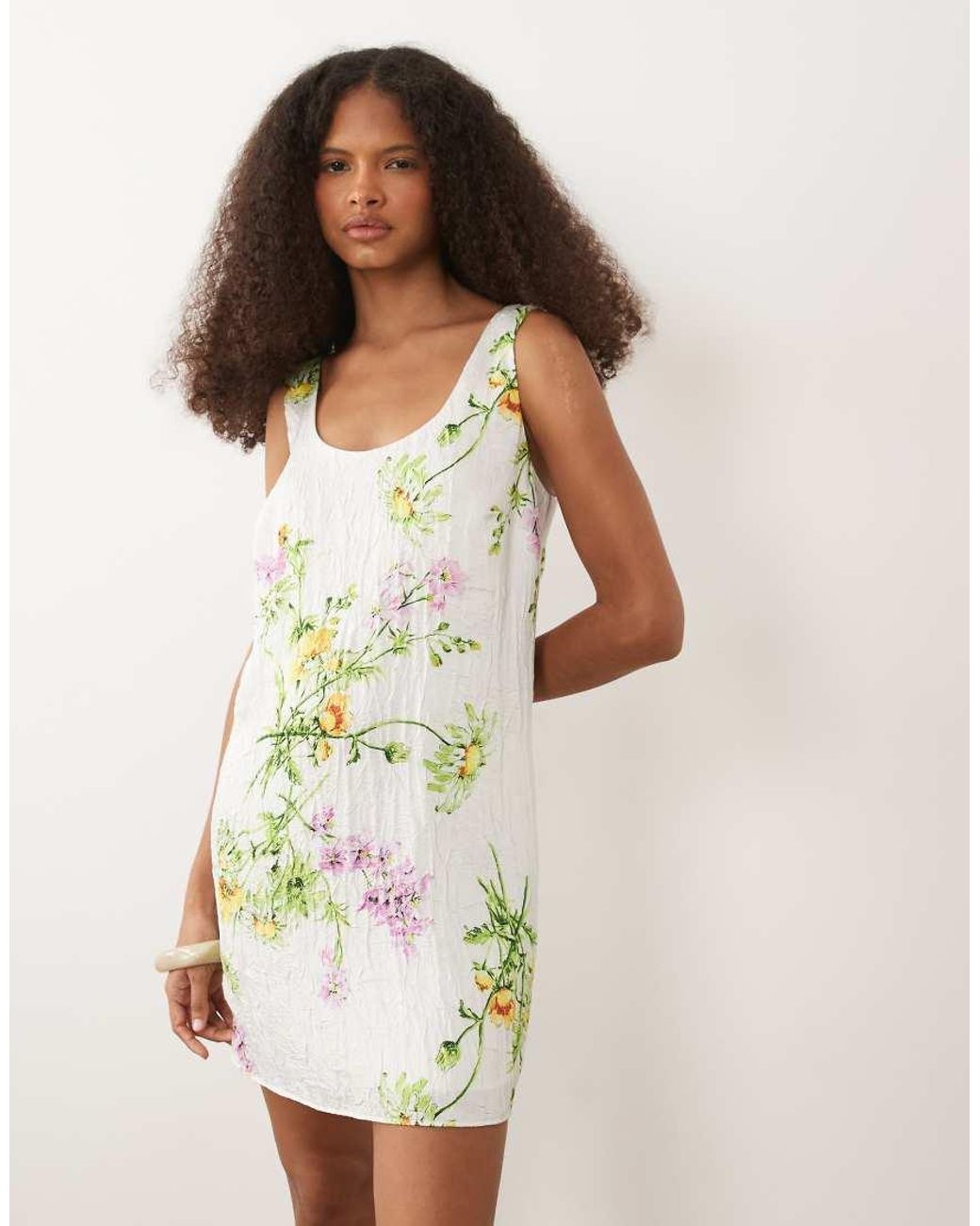 ASOS Multicolor Shift Mini Dress With Bow Back Detail