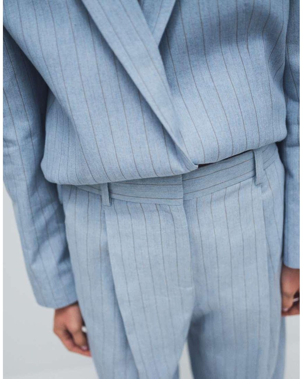 Mango Blue Pedro Tailored Straight Trouser Co-ord