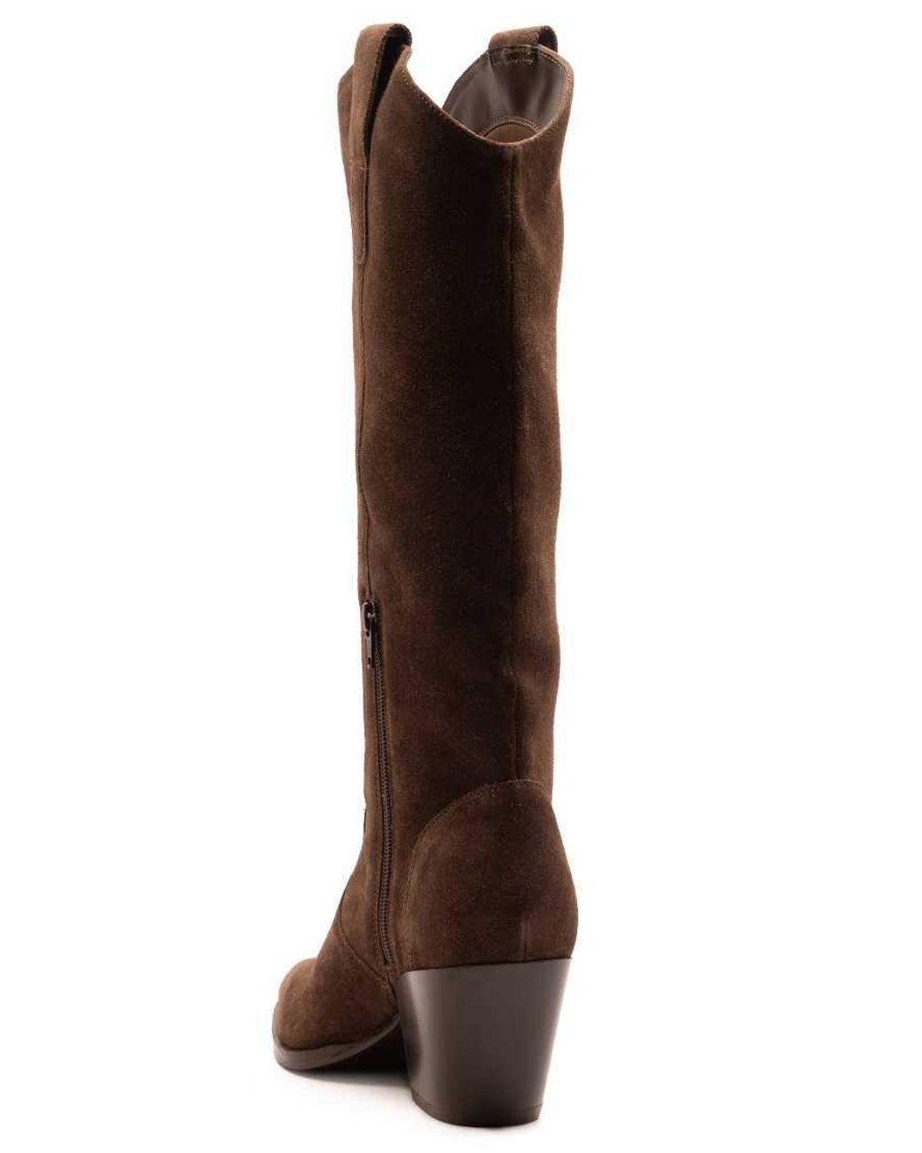 OFF THE HOOK Brown Austin Suede Pointed-Toe Knee-High Western Boots