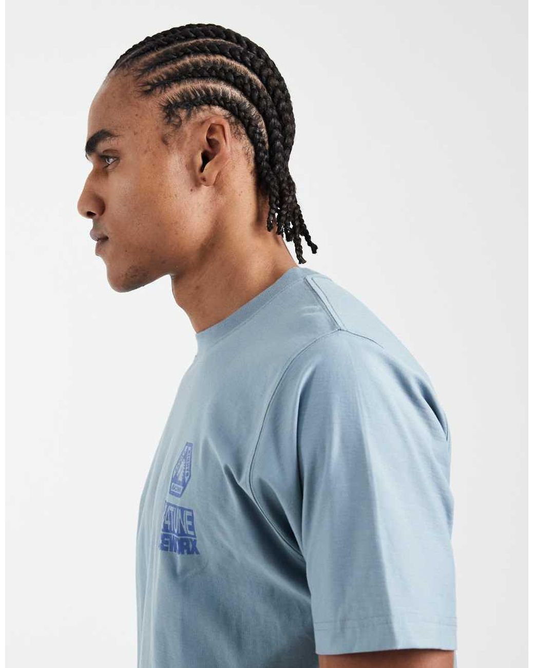 Cotton On Blue Box Fit T-shirt With Graphic for men