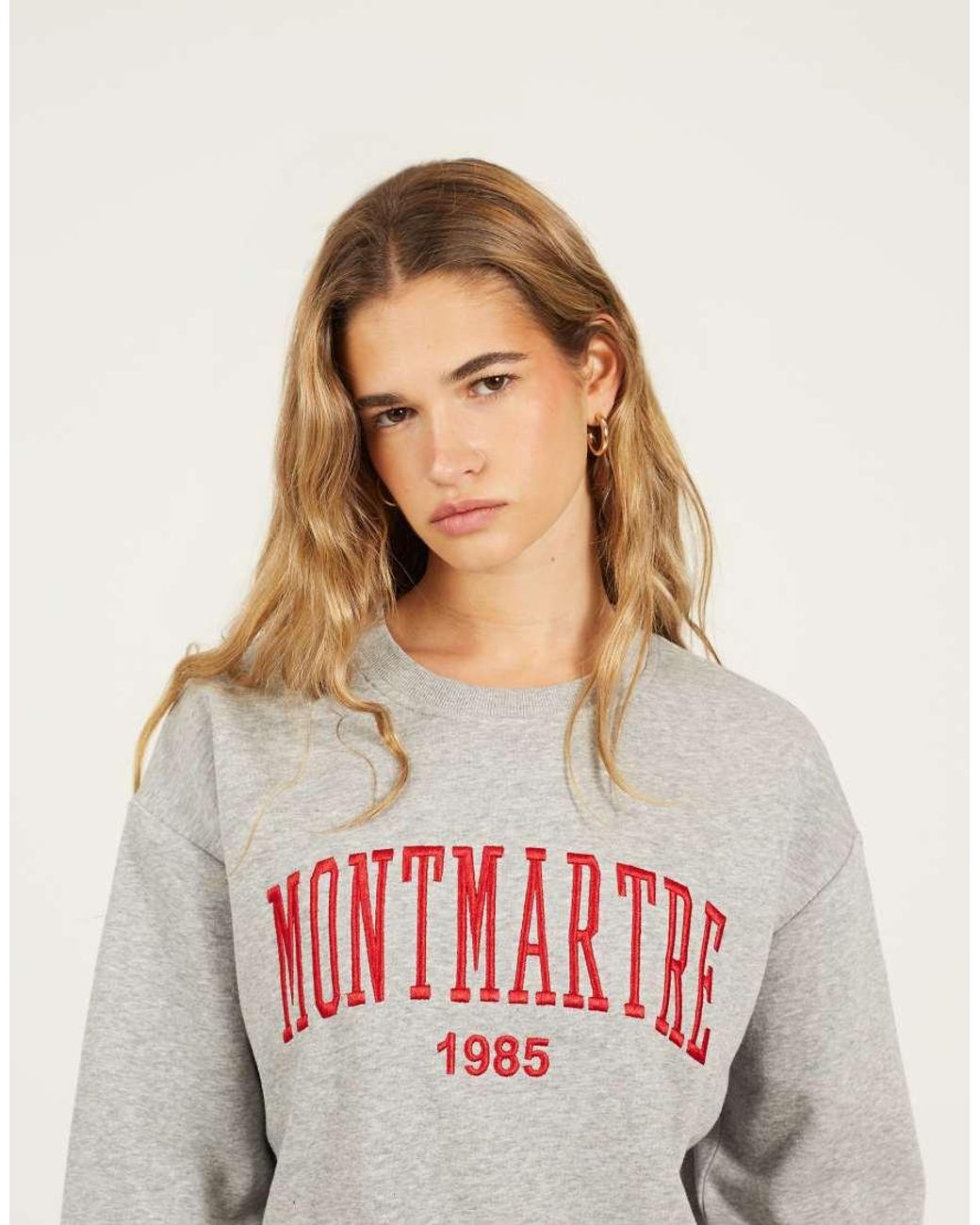 Brave Soul Natural Crew Neck Embroidered Sweatshirt