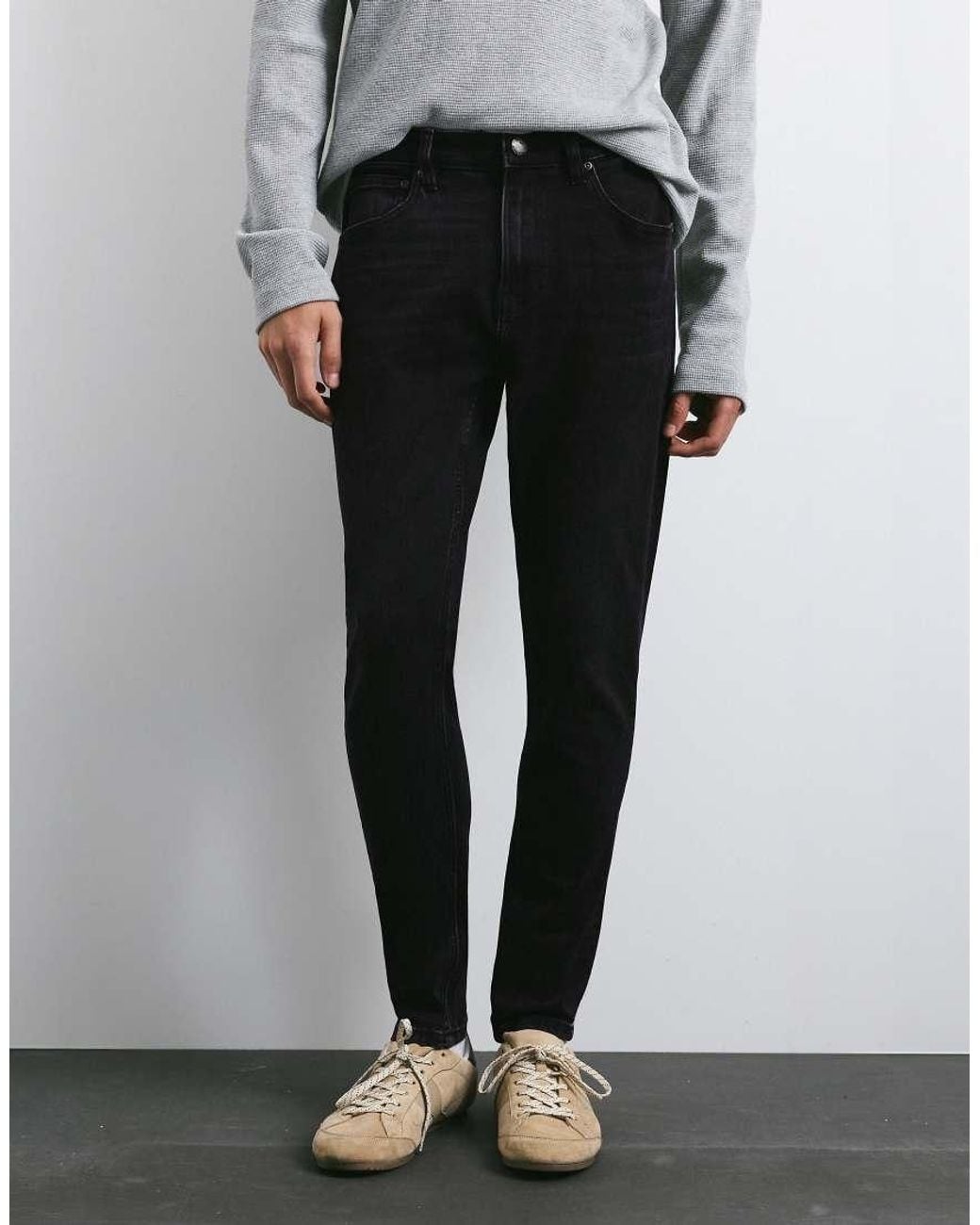 Pull&Bear Gray Skinny Jeans for men