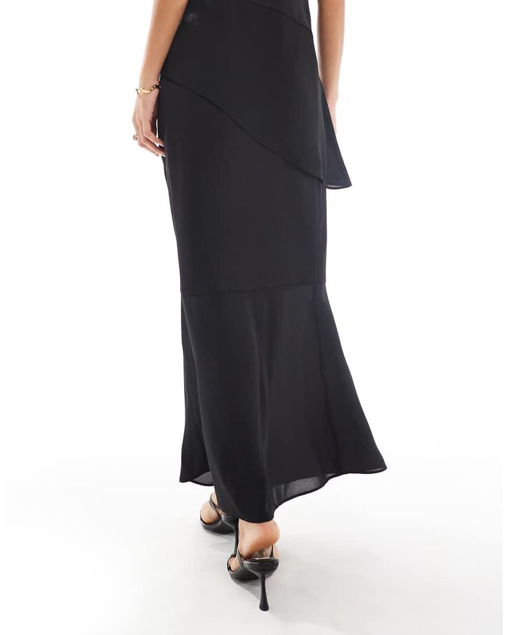 4th & Reckless Blue Chiffon Sheer Hem Maxi Skirt Co-Ord