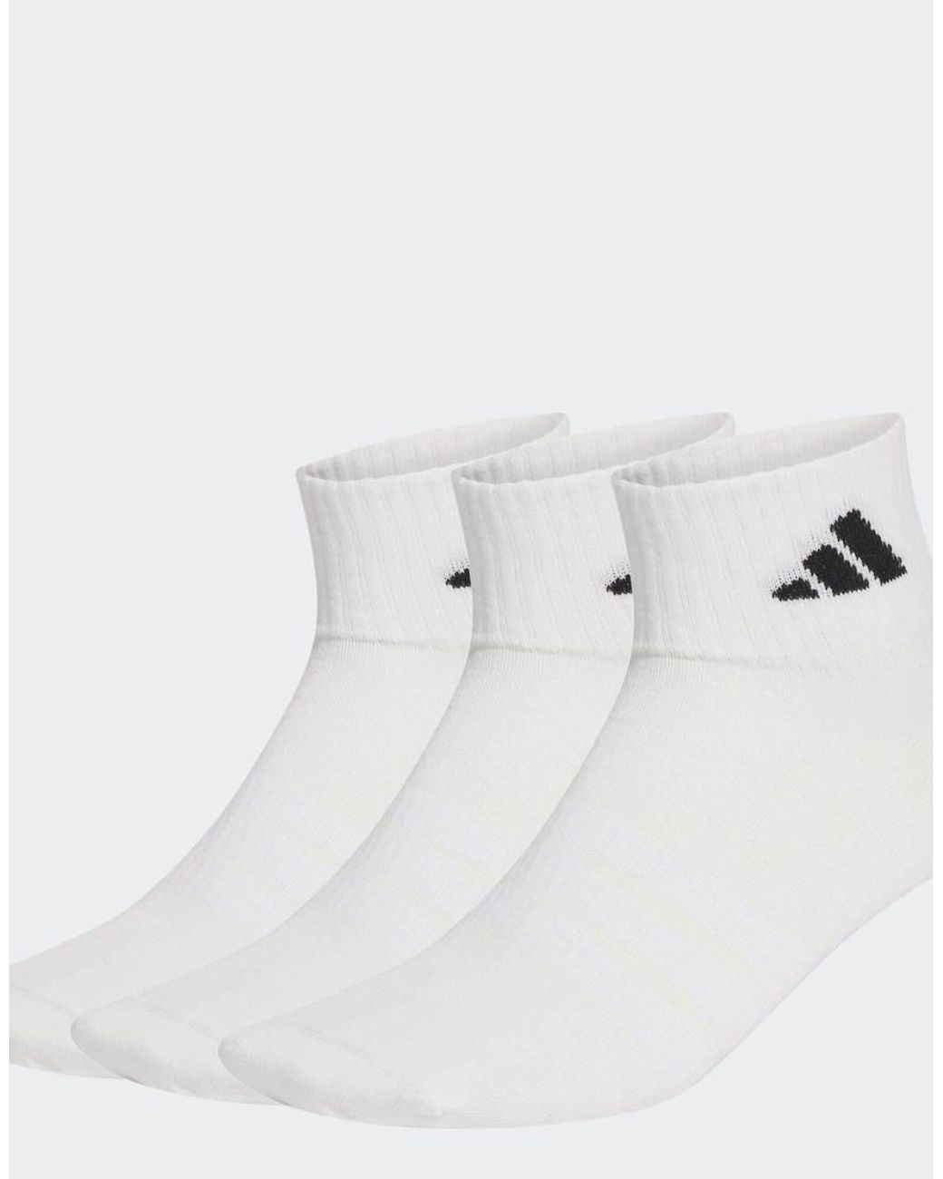 Adidas Originals White Thin&Light Sportswear Ankle Socks 3 Pair Pack