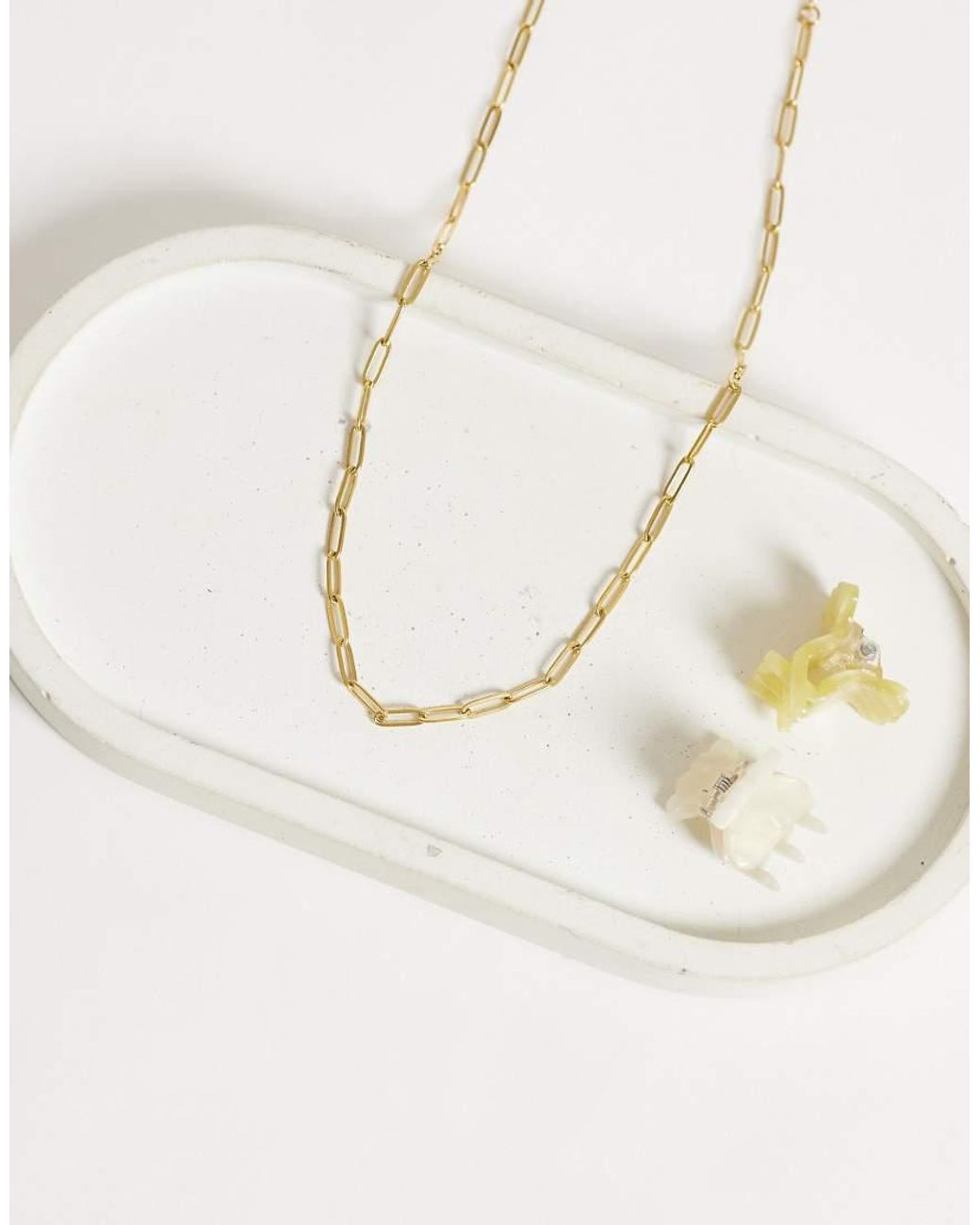 ASOS Metallic Asos Design Curve Chain Necklace With Paperchain Links
