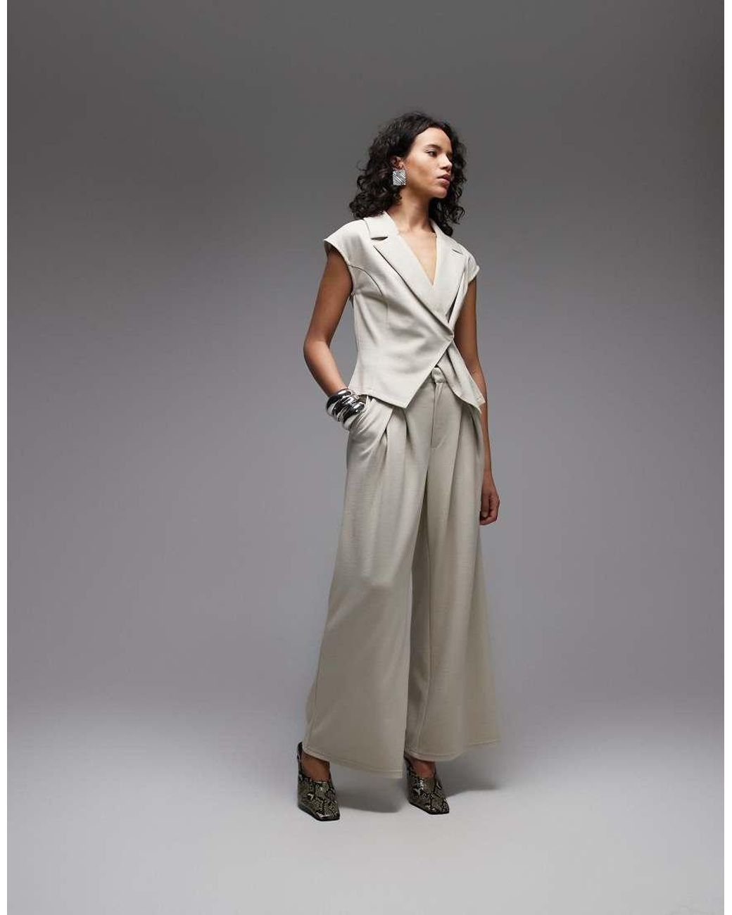 ASOS Gray Jersey Twill Tailored Vest