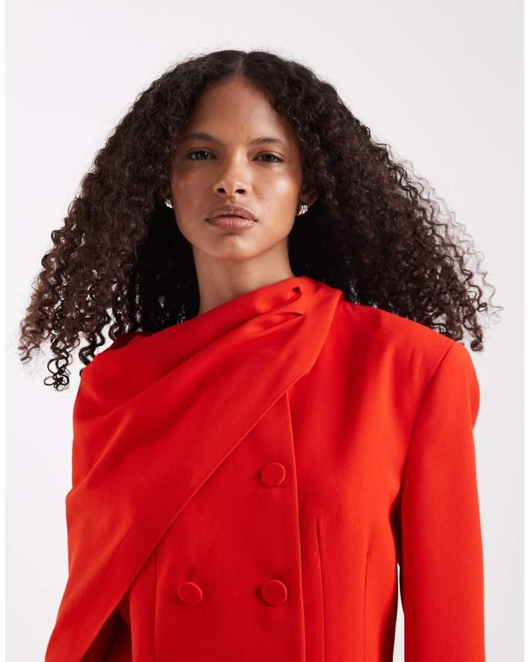 River Island Red Double Breasted Cape Detail Blazer