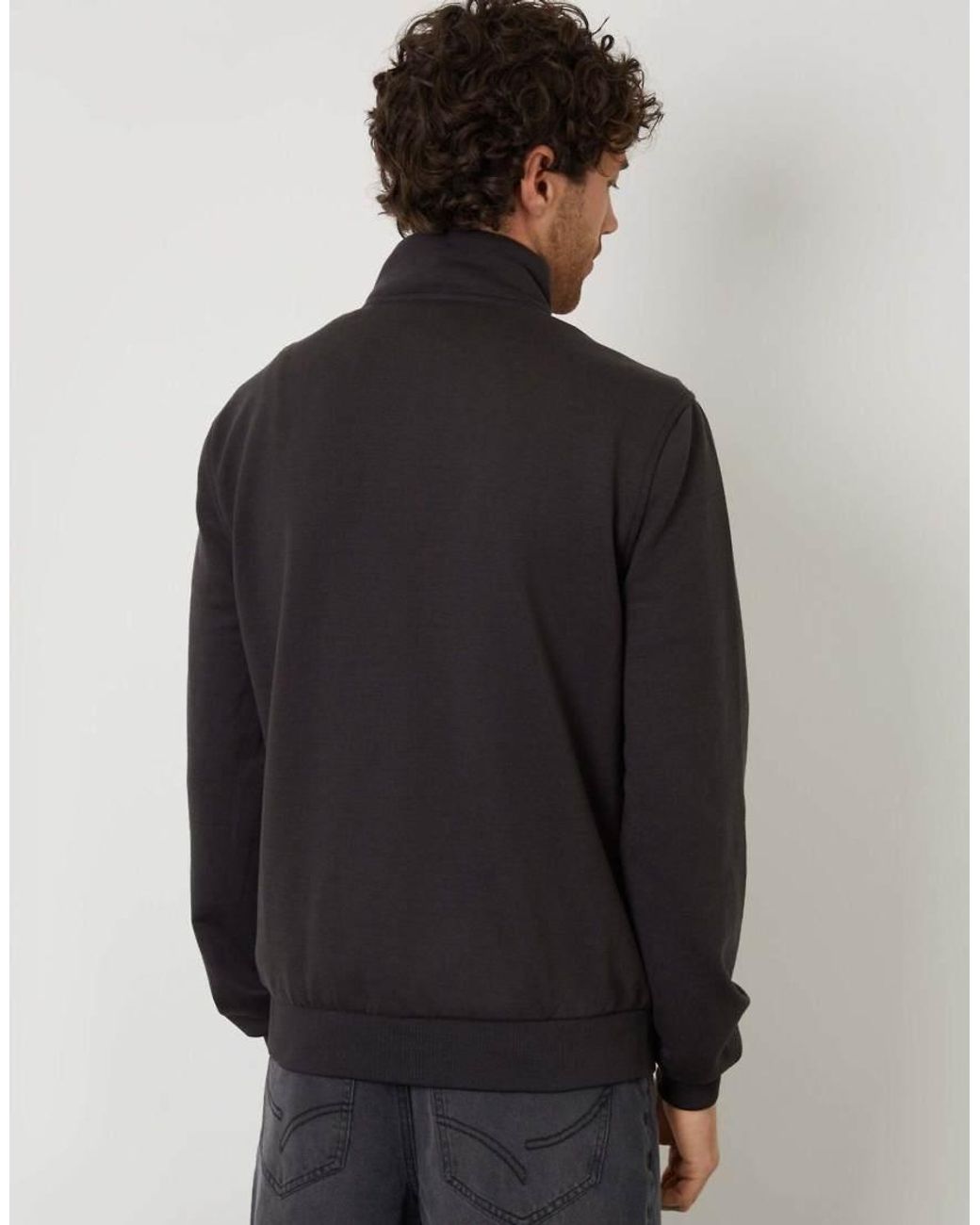 Threadbare Blue Quilted Hybrid Funnel Neck Jacket for men