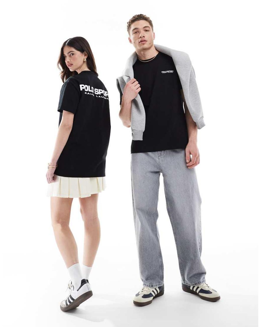 Polo Ralph Lauren Black Sport Capsule Unisex Front And Back Logo Print Heavyweight T-shirt