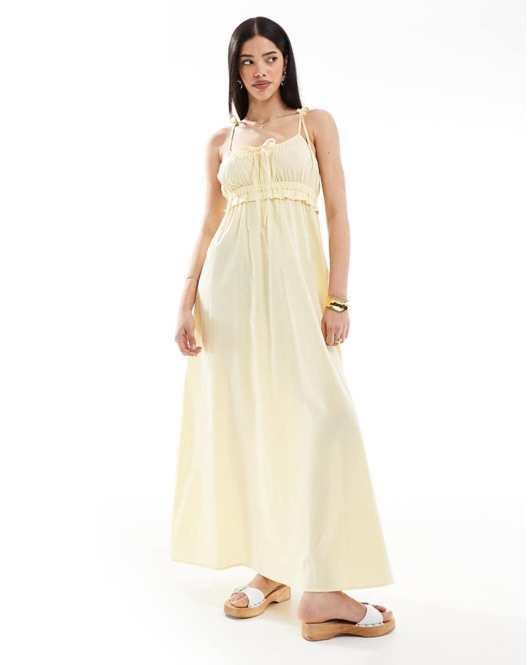 esmé studios White Esmee Exclusive Maxi Beach Dress With Tie Straps And Bow Detail
