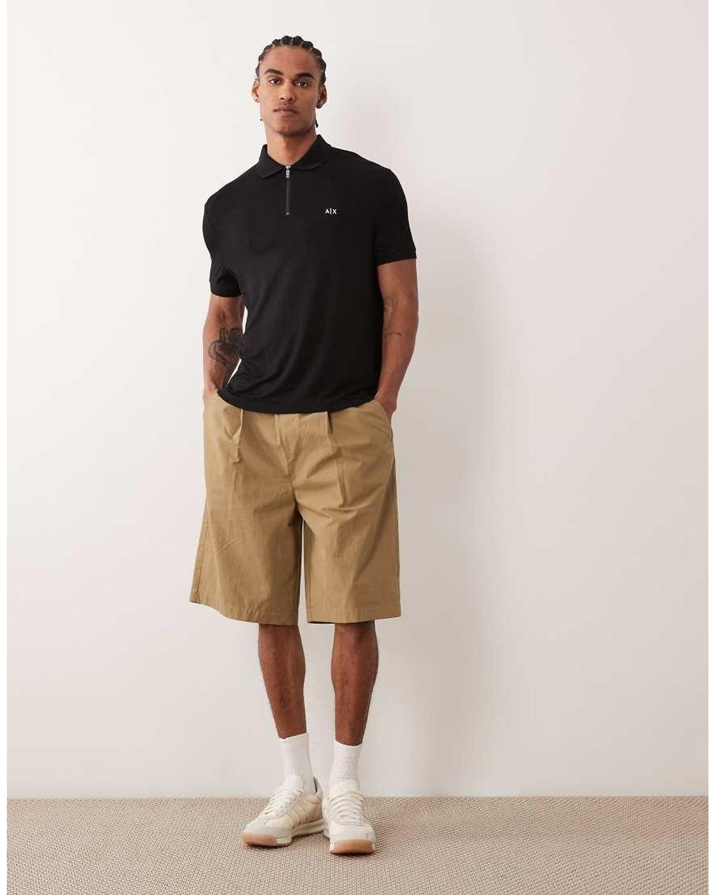 ARMANI EXCHANGE Black Logo Polo Shirt for men