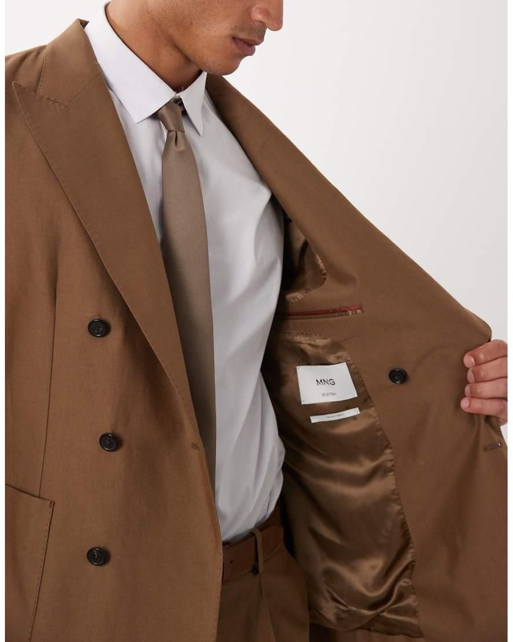Mango Brown Oasis Double Breasted Blazer Co-Ord for men