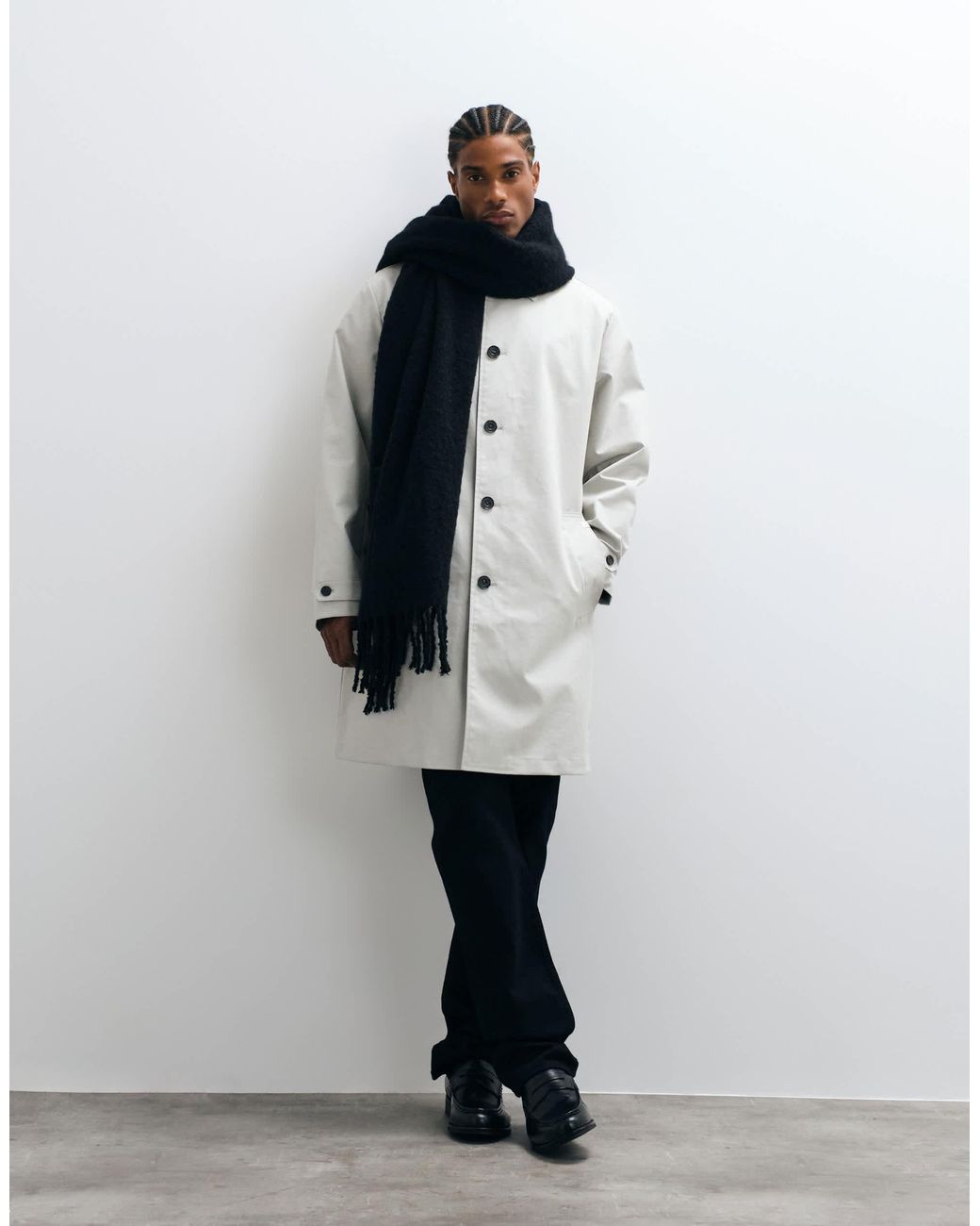 Écharpe oversize texturée brossée e ASOS pour homme en coloris Black