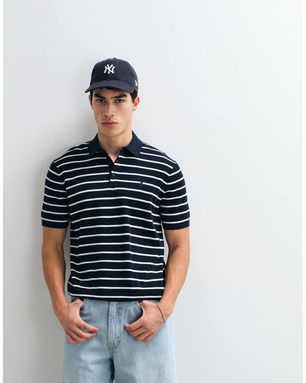 Polo Ralph Lauren Blue Regular Fit Short Sleeve Striped Sweater Pullover for men