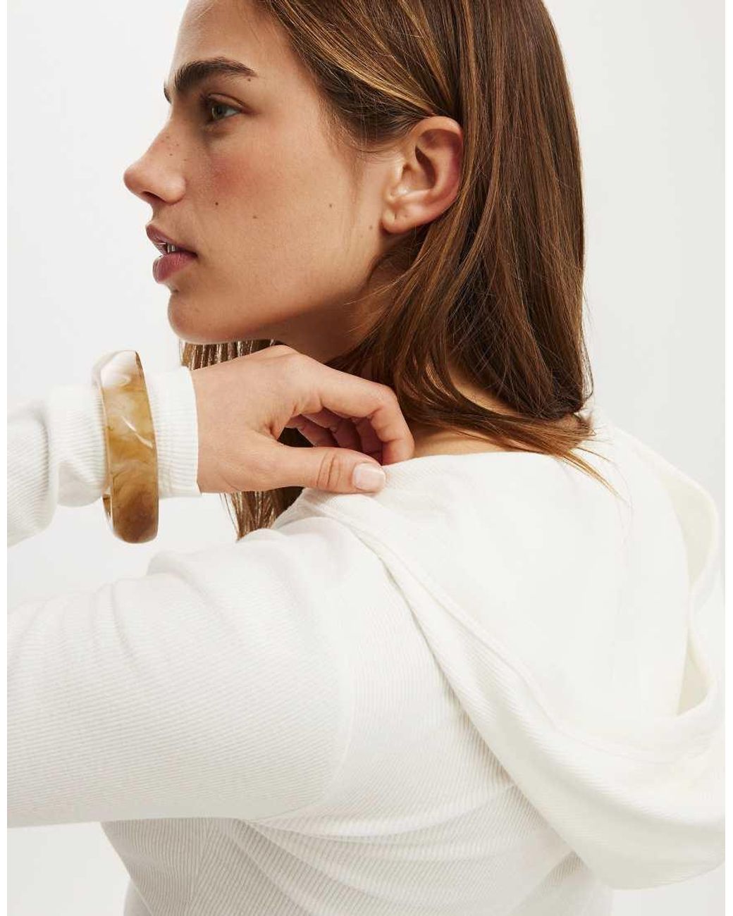 Cotton On White Hooded Blake Henley Long Sleeve