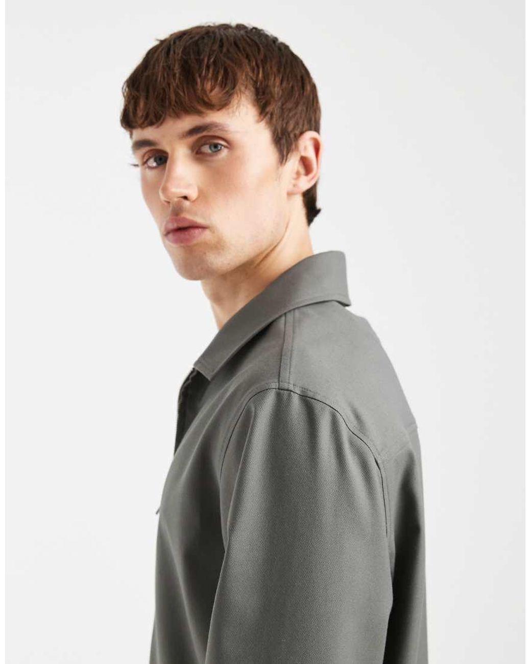 ASOS Gray Smart Co-Ord Harrington Jacket for men