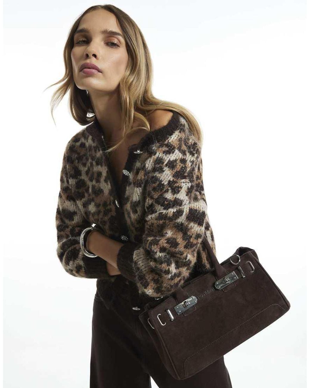 River Island Black Leopard Cardigan