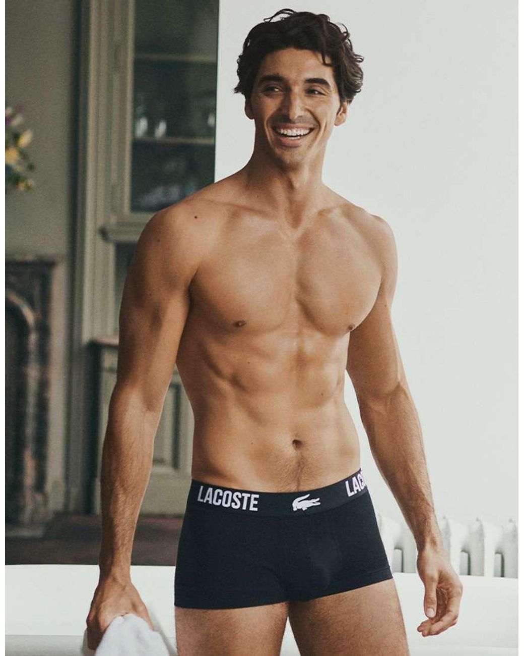 Lacoste Black 3 Pack Trunks for men