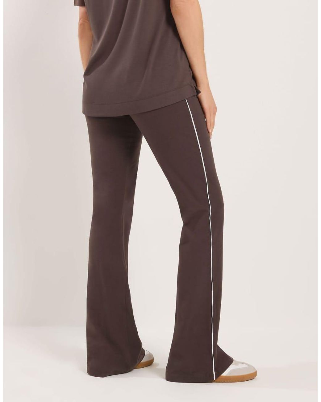 Long Tall Sally Brown Striped Flare Leggings