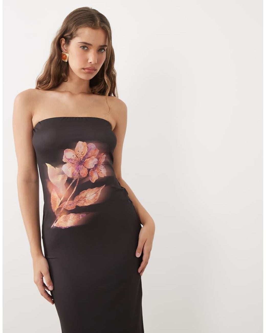ASOS Multicolor Bandeau Midi Dress