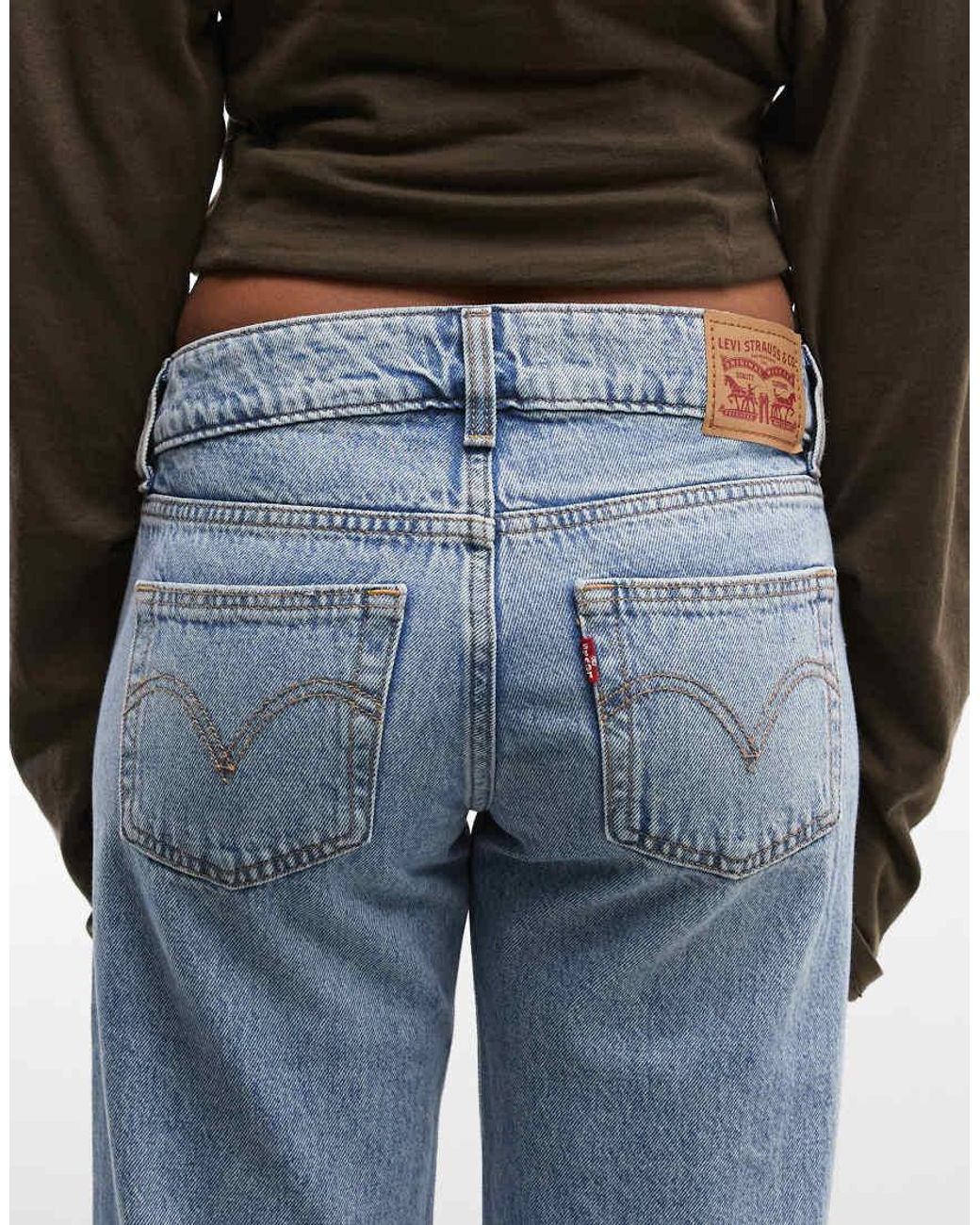 Levi's Blue Superlow Loose Jeans With Rips