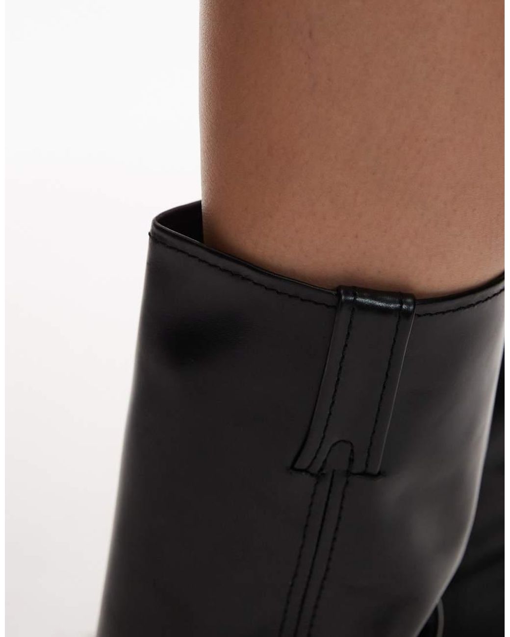 Jeffrey Campbell Black Square Toe Knee Boots