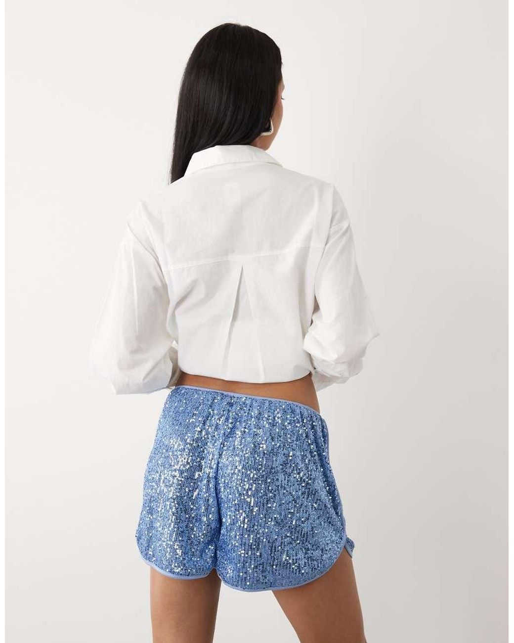 ASOS Blue Sequin Runner Short