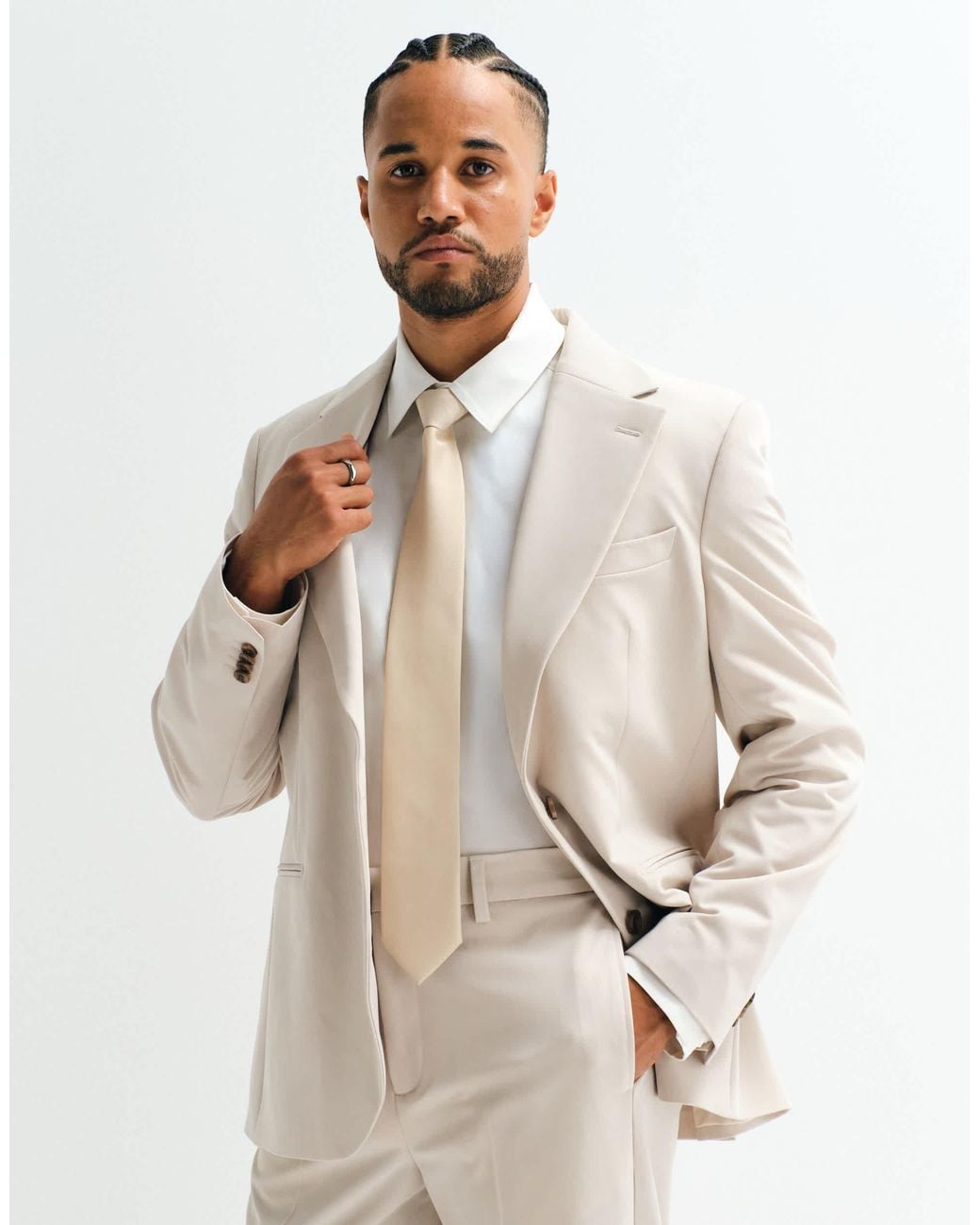 ASOS White Adaptive Hook And Loop Tape Fastener Tie for men