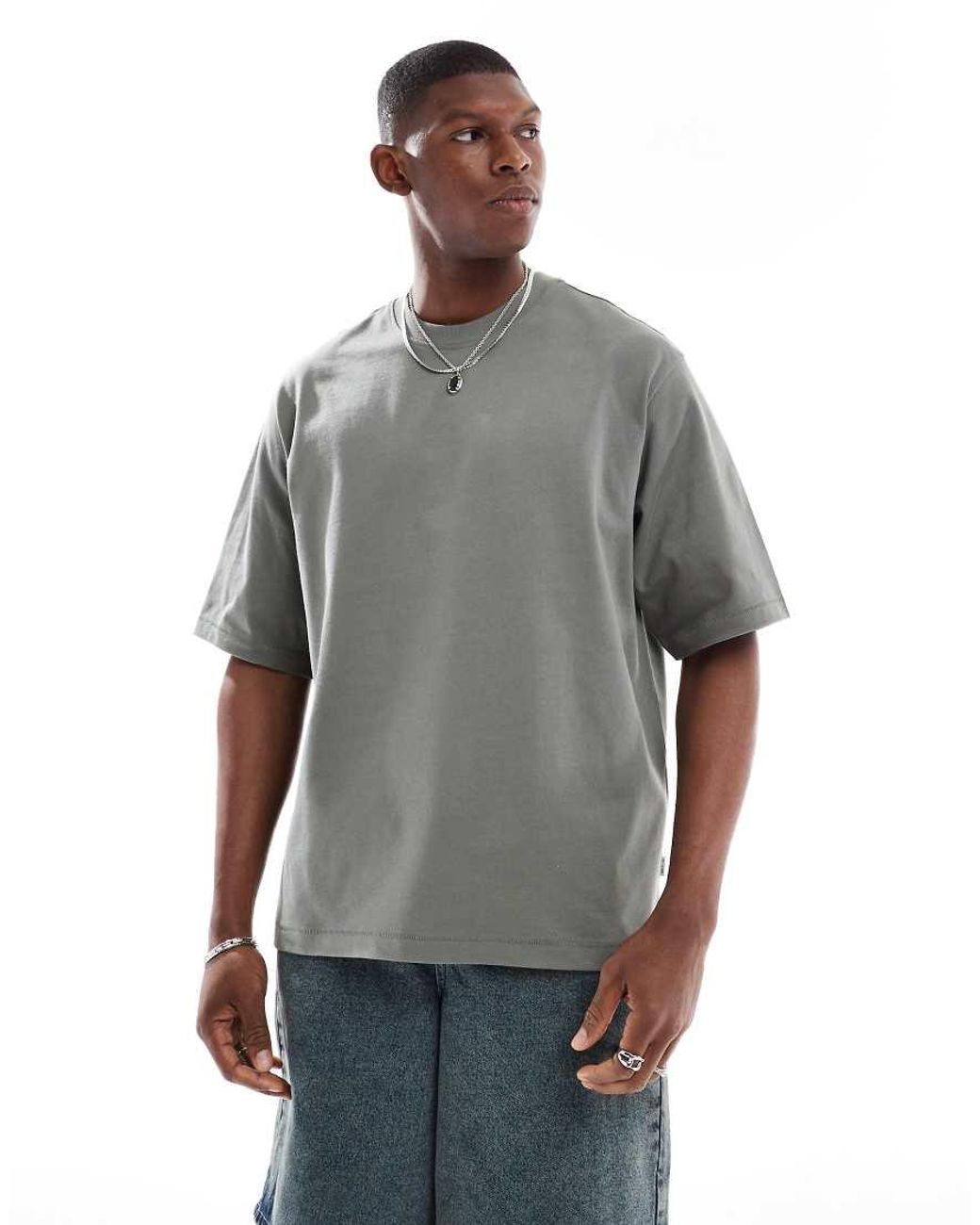 Only & Sons Gray Super Oversize T-Shirt for men