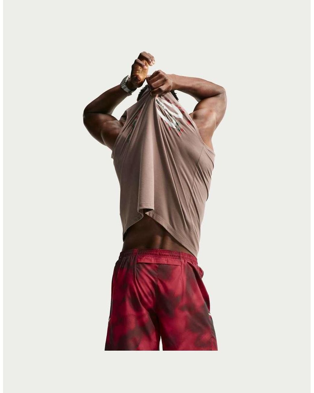 Nike White Men's Miler Dri-fit 7-inch Brief-lined Printed Shorts for men