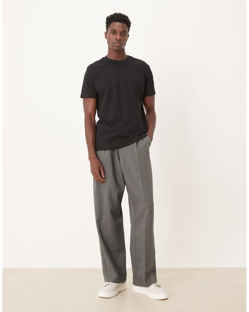Mango Black 100% T-shirt for men
