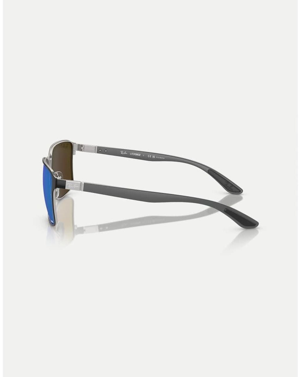 Ray-Ban Blue Rb3721Ch Chromance Square Polarised Sunglasses With Mirrored Lens
