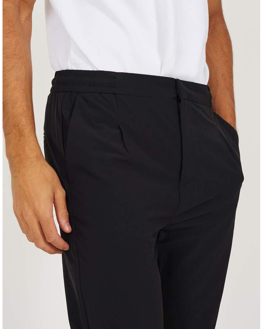Brave Soul Black Elasticated Waist Chino Style Trousers for men