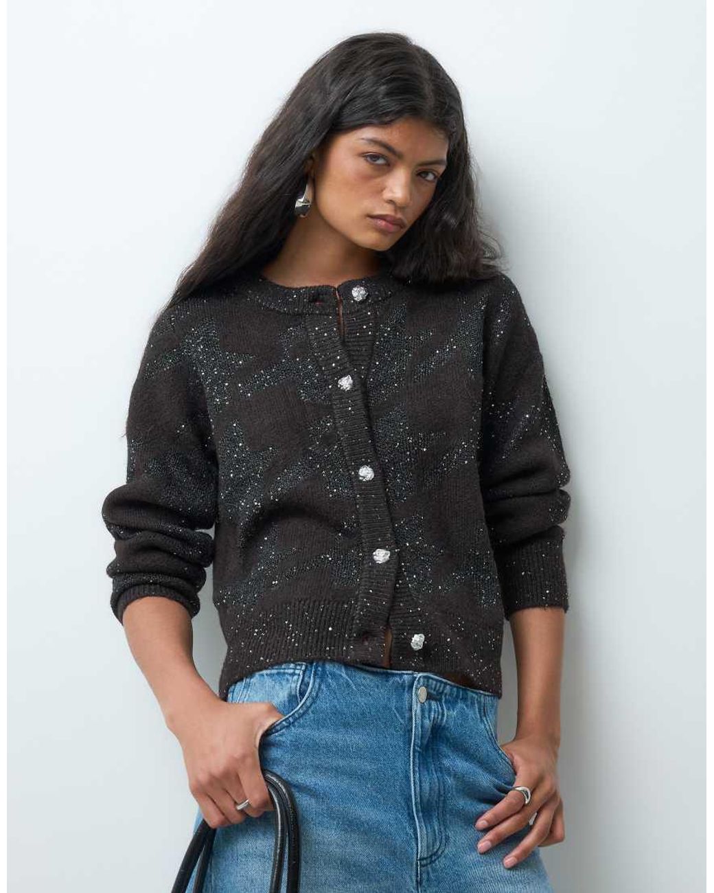 Vero Moda Black Sequin Embellished Cardigan