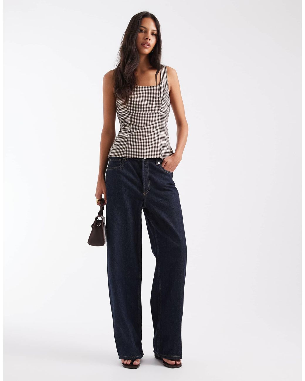 ONLY Gray Bow Details Structured Top