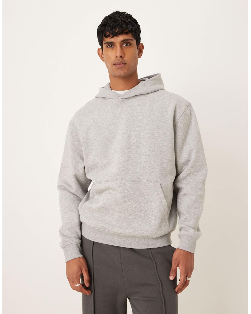 ASOS – essentials – relaxed-fit-kapuzenpullover in Gray für Herren