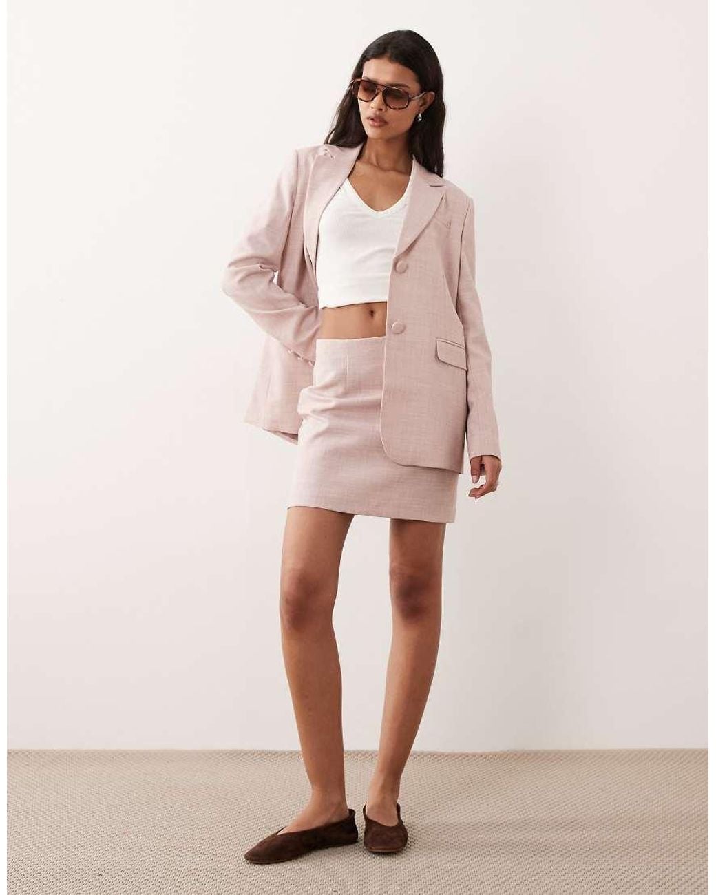 Miss Selfridge Pink Tailored Mini Skirt