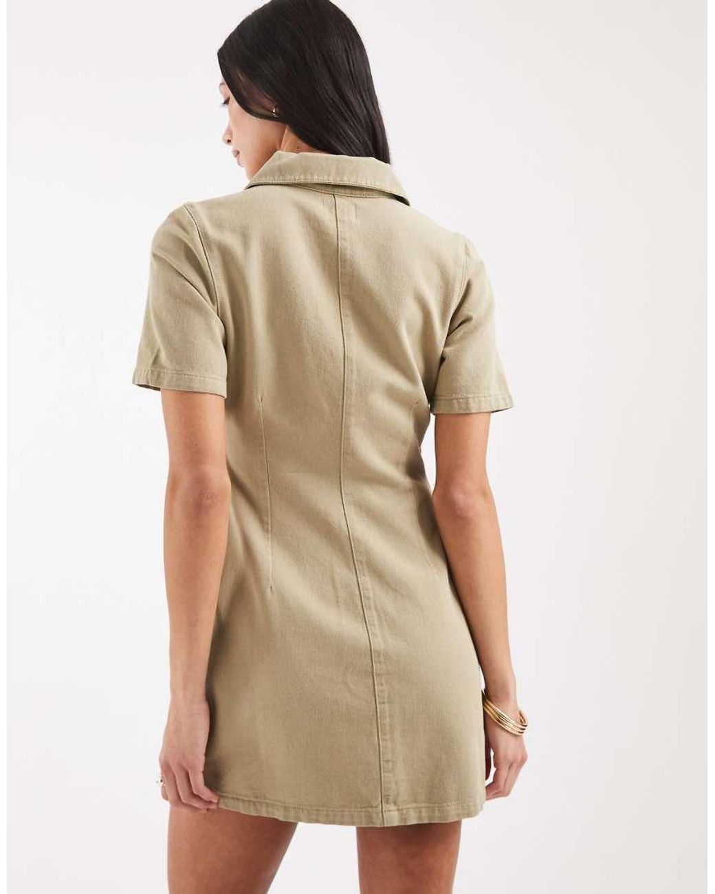 ASOS Natural Button Through Mini Dress