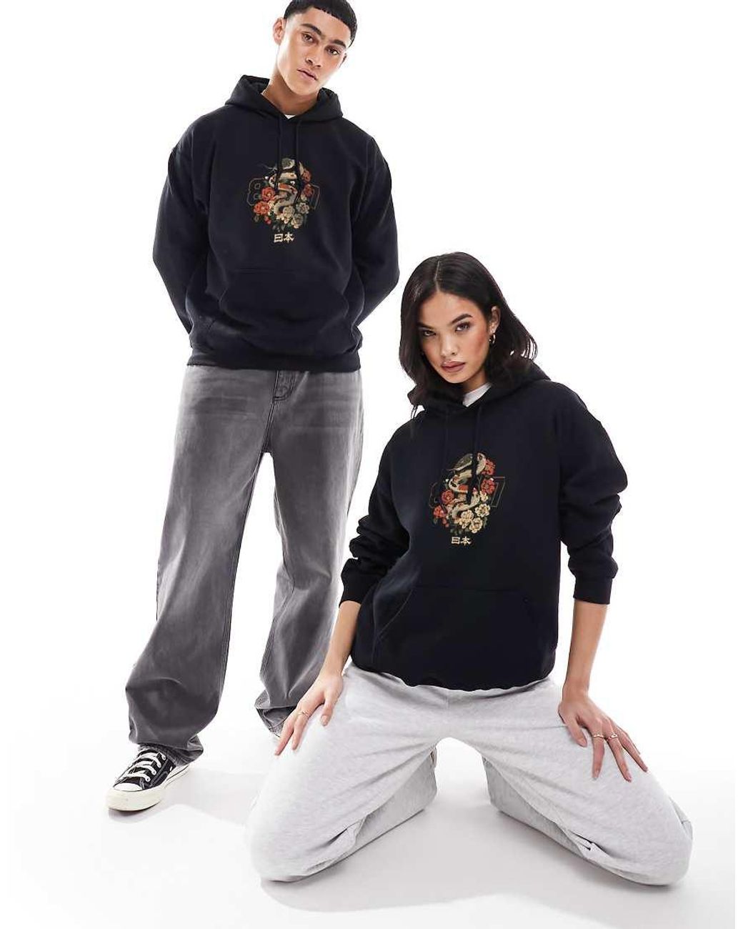PRNT Blue Tokyo 1987 Front And Back Print Classic Hoodie