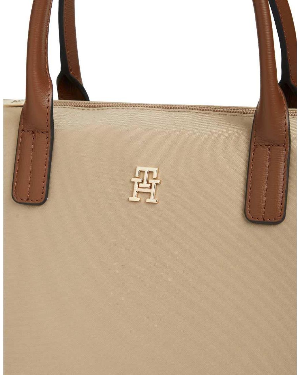 Tommy Hilfiger Natural Popette Mini Tote Bag With Cross Body Strap