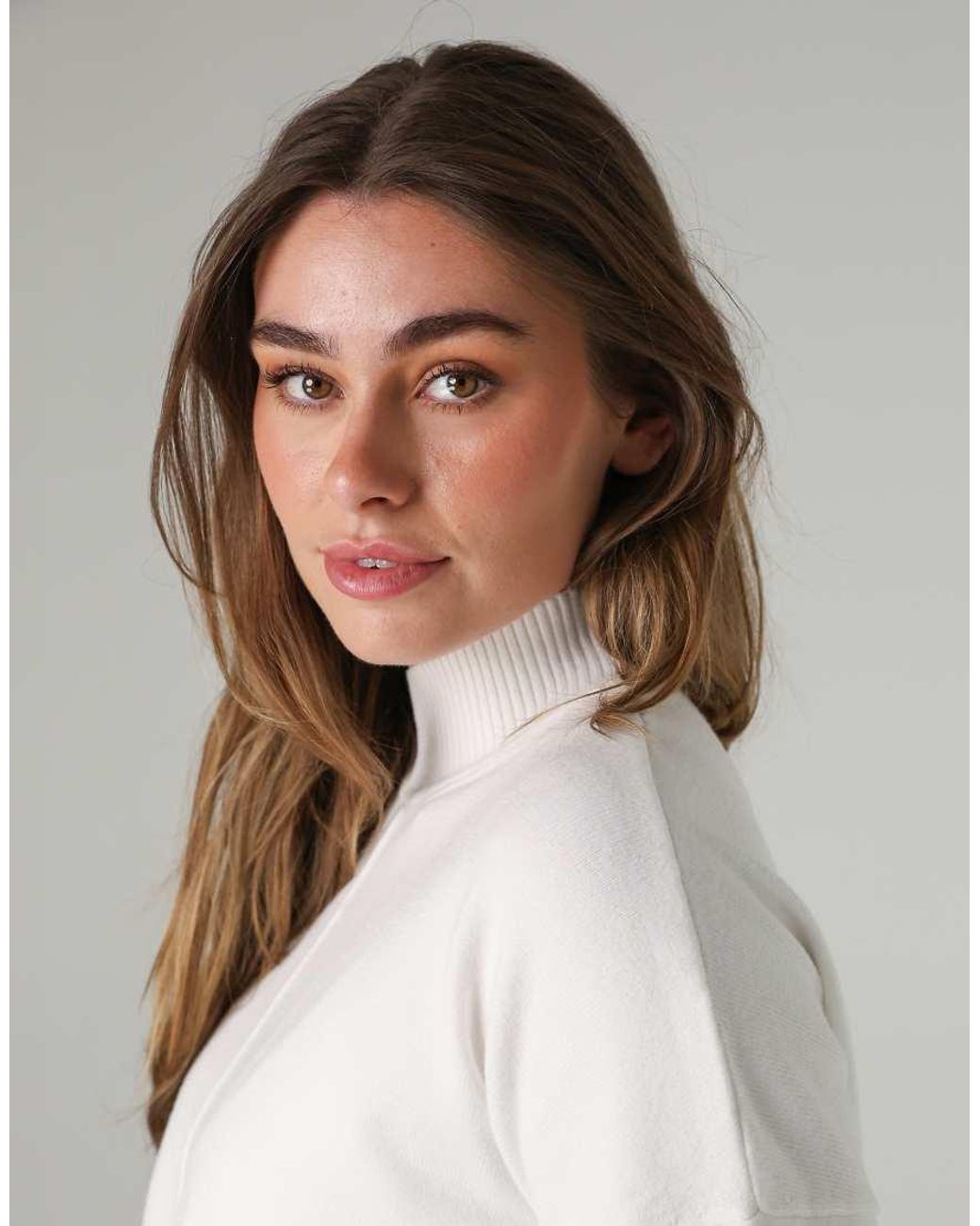 French Connection White High Neck Cosy Long Sleeve Jumper
