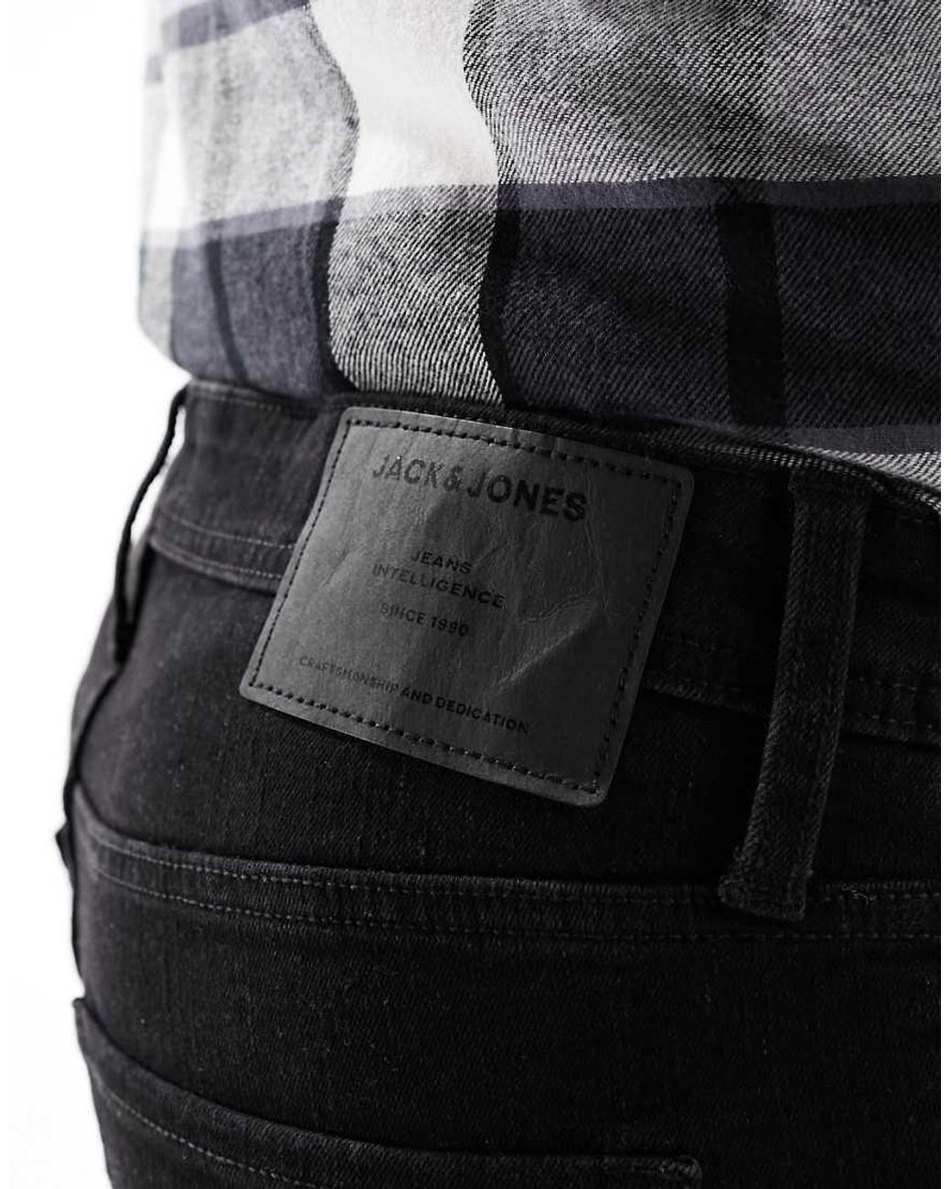 Jack & Jones Black Glenn Slim Tapered Jeans for men