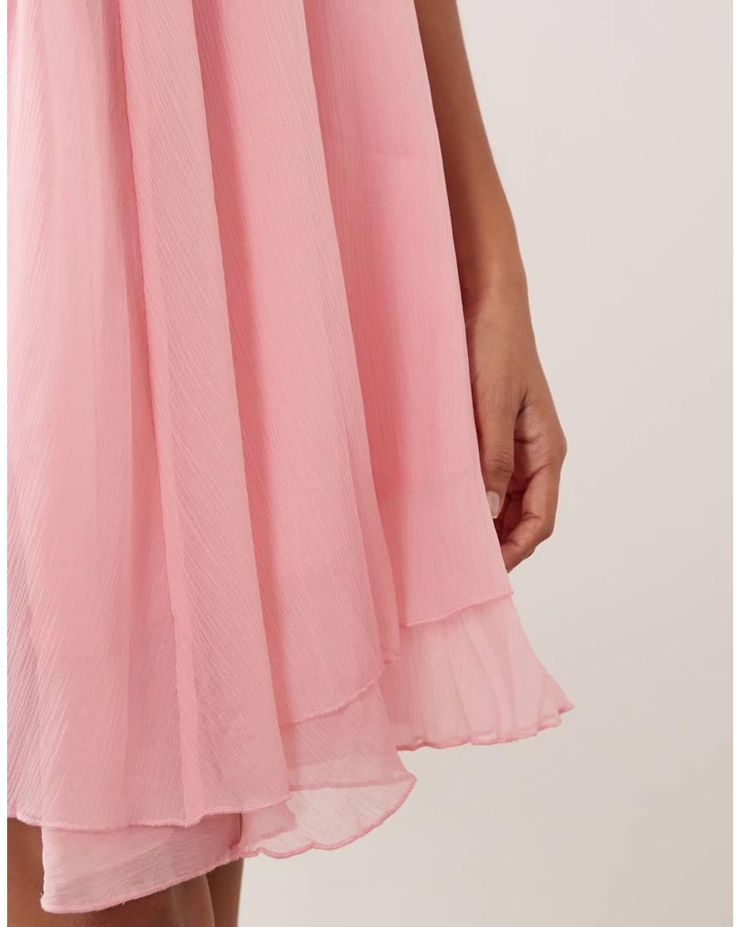 Vila Pink Chiffon Trapeze Mini Dress