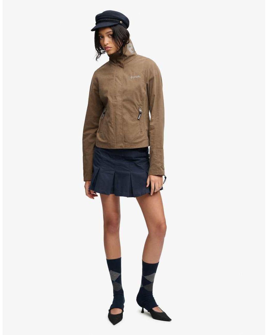 Bench x Superdry & Co Brown High Neck Peached Jacket