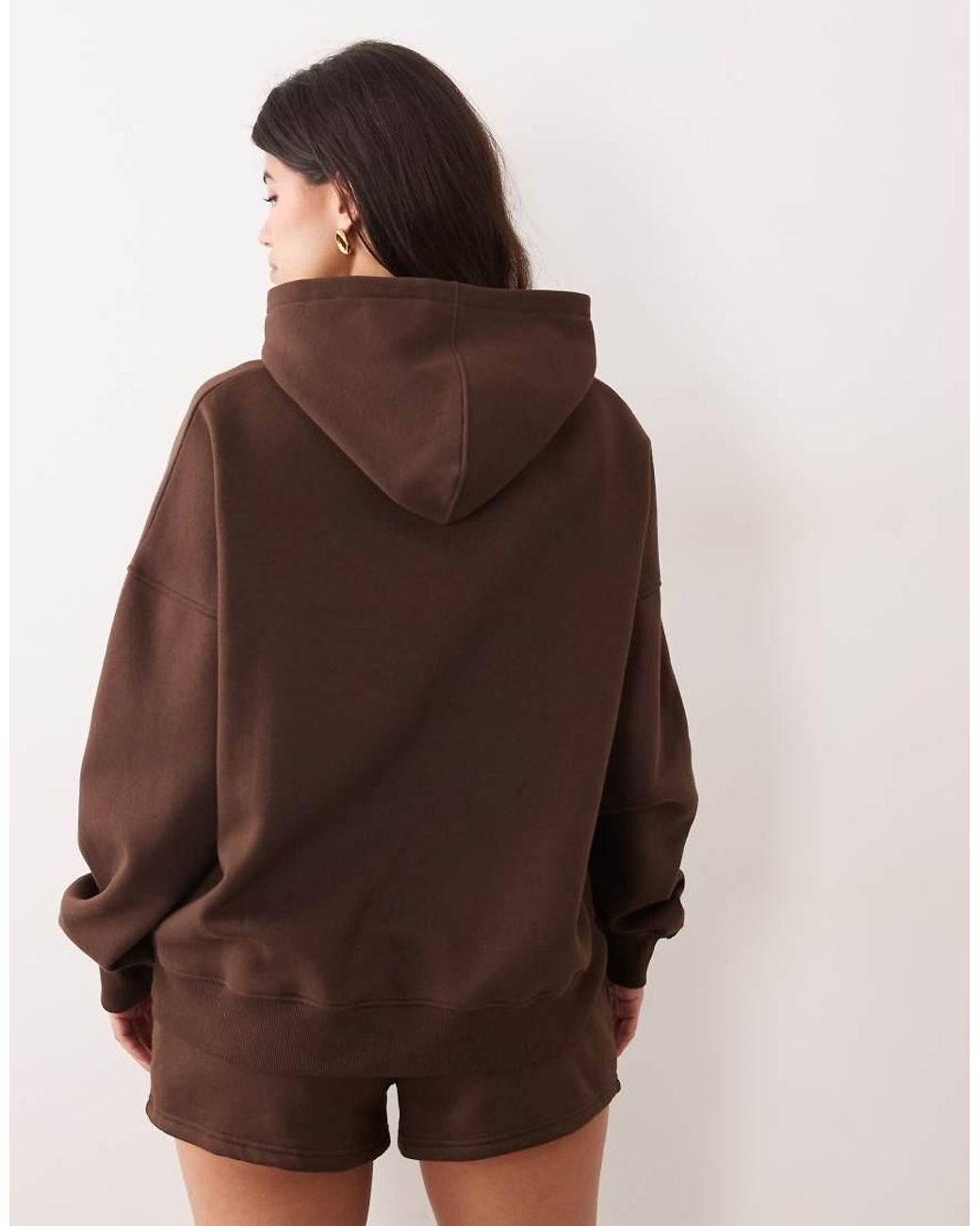 Kaiia Brown Studio Embroidered Logo Oversized Hoodie