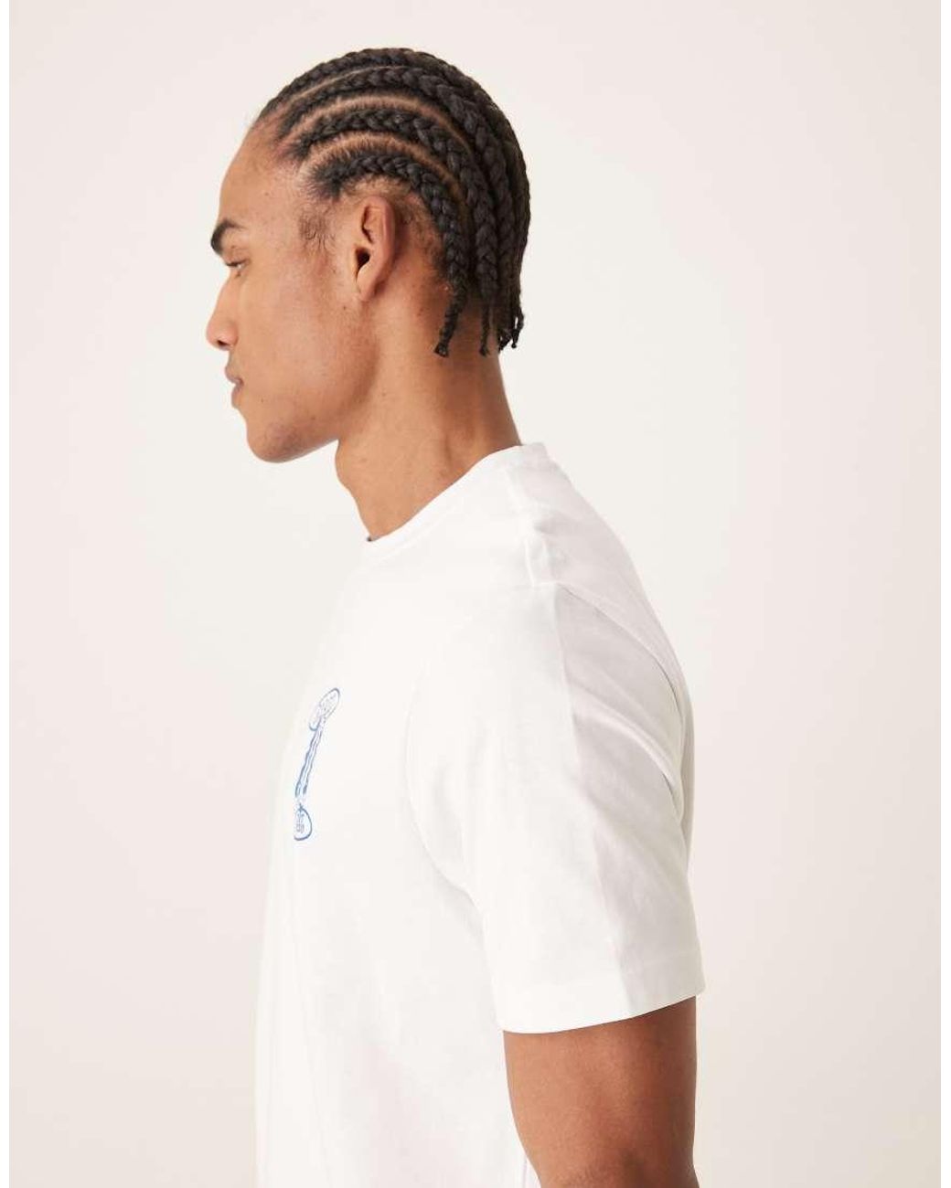 Farah White Tristan Short Sleeve Graphic T-shirt With Back Print for men