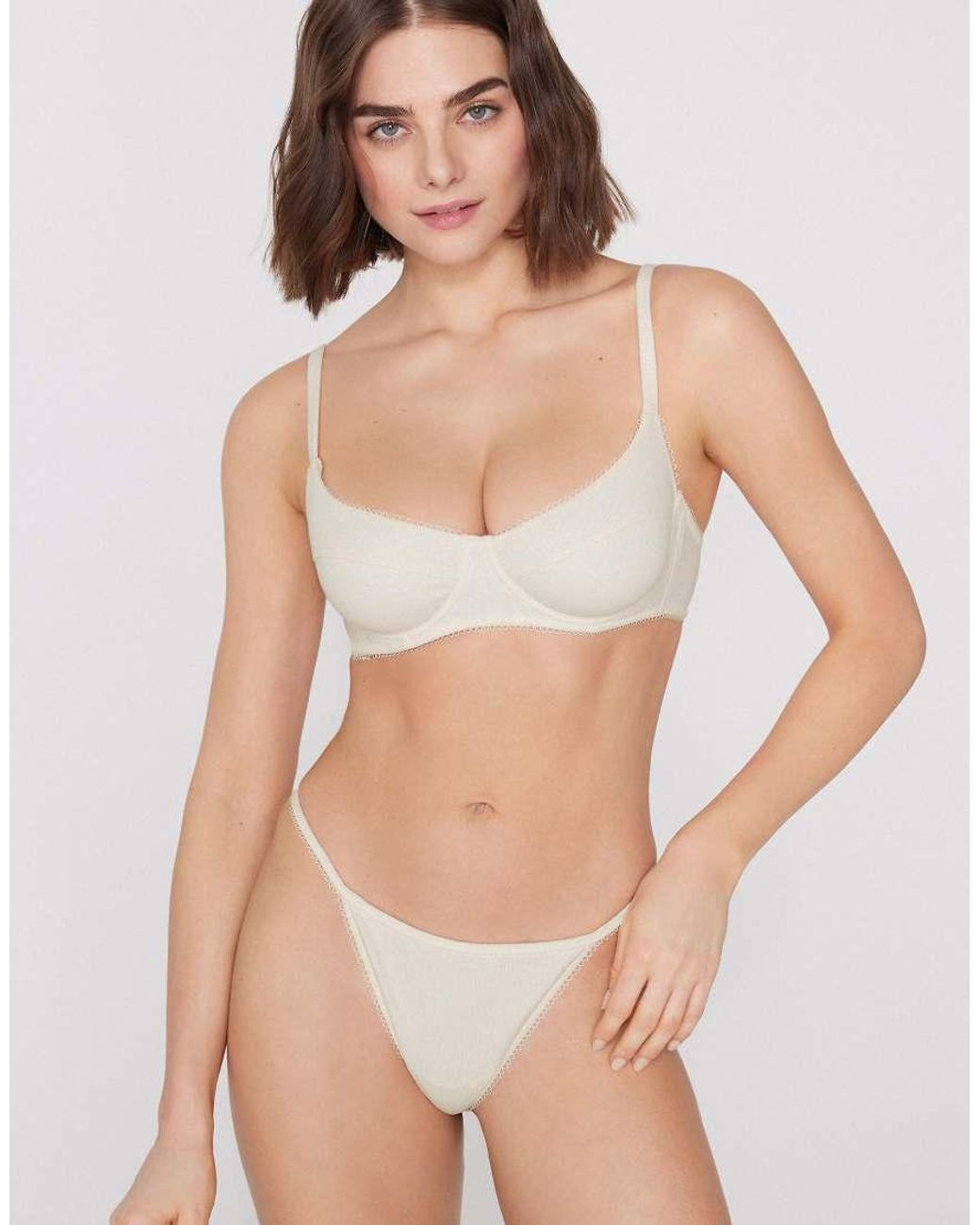 Tezenis Natural Paris Cotton Cutie Ribbed Balconette Bra