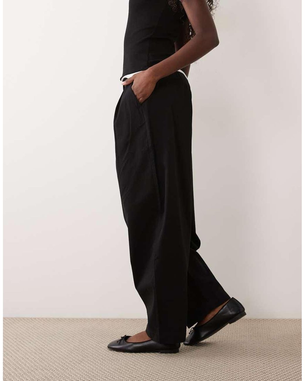 Aware Black Double Pleat Front Barrel Leg Trouser