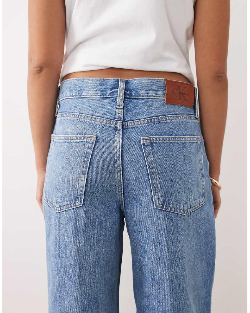 Calvin Klein Blue Low Rise baggy Jeans